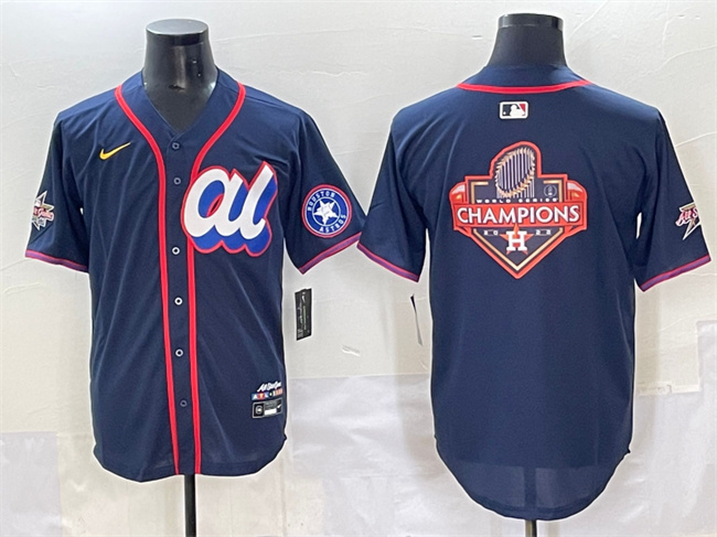 Men's American League Houston Astros Team Big Logo Navy 2025 All-Star Edition Limited Stitched Baseball Jersey 002